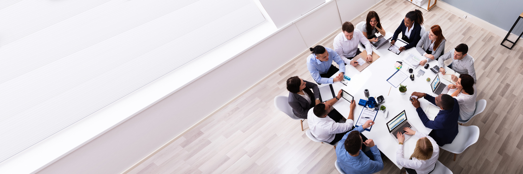 Multi Ethnic Business People Having Business Meeting Private Market