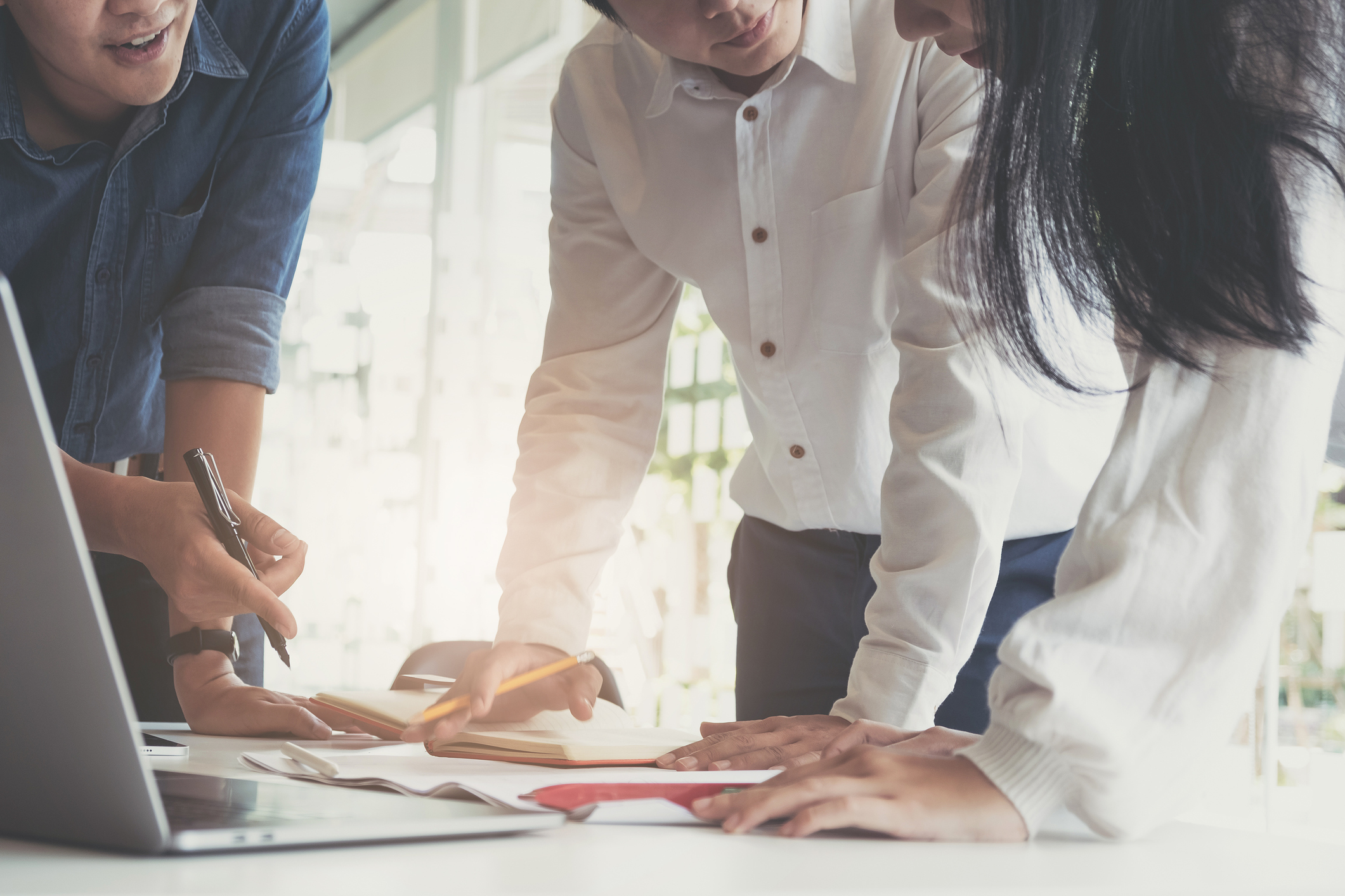 Business financial, accountant discussing with partner are meeting to audit finance planning sales to meet targets set in next year. stock market concept. Managed Services