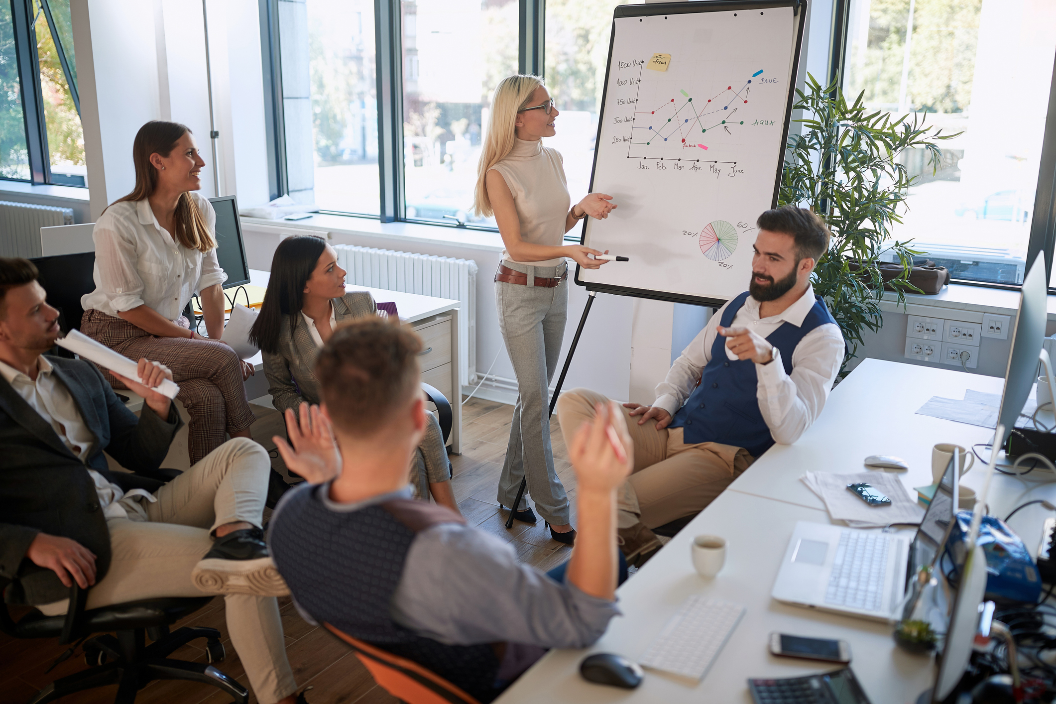Business group. Meeting and discussion at strategy.Working Concept Solutions